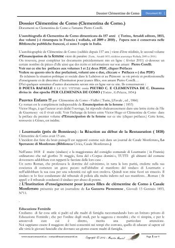 Dossier Clémentine de Como - Mauricemauviel.eu