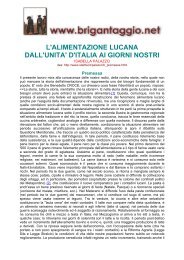 l'alimentazione lucana - Il brigantaggio in provincia di Benevento