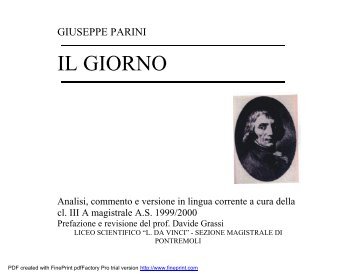 Il Giorno di Giuseppe Parini - Liberta' Educazione Associazione