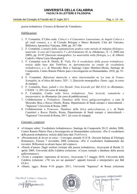 UNIVERSITÁ DELLA CALABRIA - Lettere e filosofia - Università ...