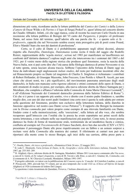 UNIVERSITÁ DELLA CALABRIA - Lettere e filosofia - Università ...