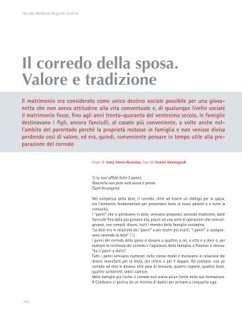 Il corredo della sposa. Valore e tradizione - Consiglio Regionale ...