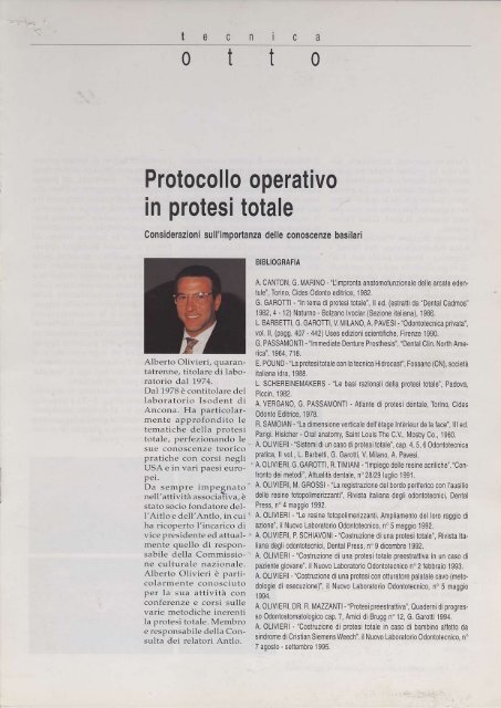 in protesi operativo totale Protocollo - Alberto Olivieri