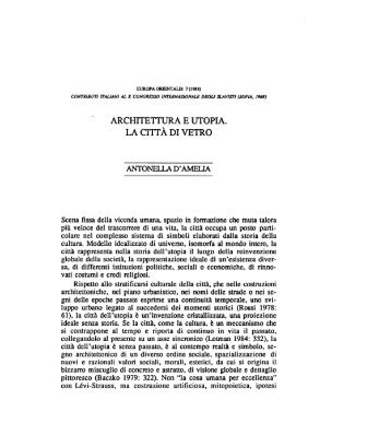 ARCHITETTURA E UTOPIA. LA CITTÀ DI VETRO - Europaorientalis.It