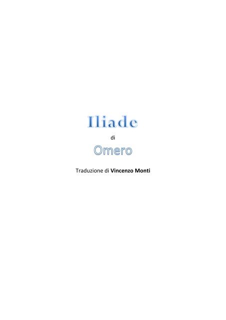 Download gratuito dell'Iliade di Omero in formato pdf