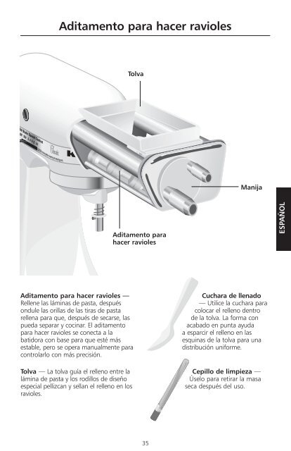 RAVIOLI MAKER ATTACHMENT ACCESSOIRE ... - KitchenAid