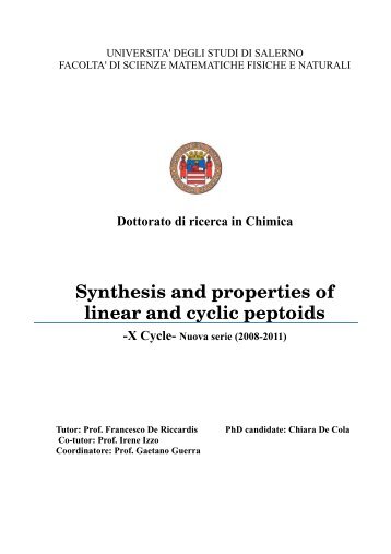 Synthesis and characterization of linear and cyclic ... - EleA@UniSA