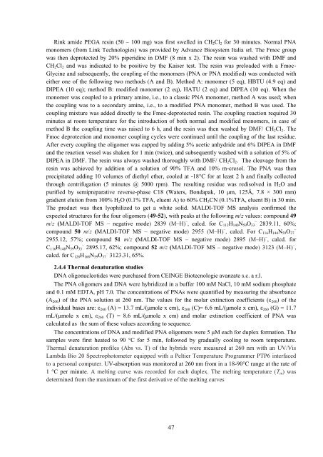 Synthesis and characterization of linear and cyclic ... - EleA@UniSA