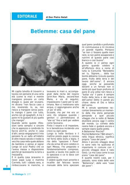 Natale 2004 Betlemme: casa del pane - Tagliuno