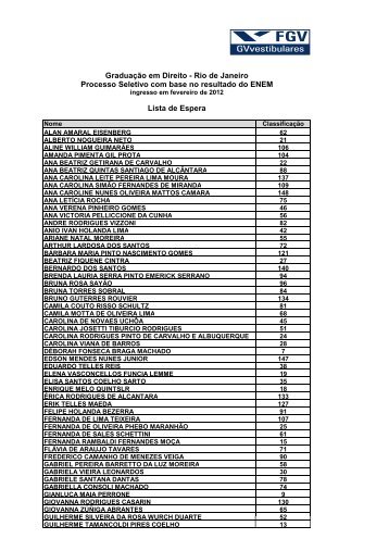 EGD Processo ENEM Aprovados 2 2012x - Processos seletivos FGV