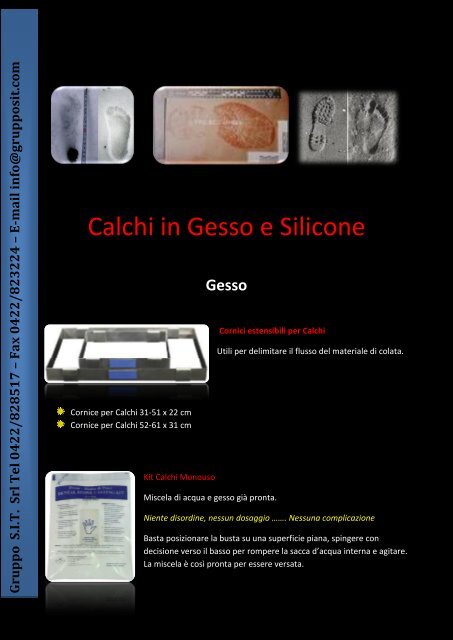 Calchi in Gesso e Silicone - Impronte Digitali