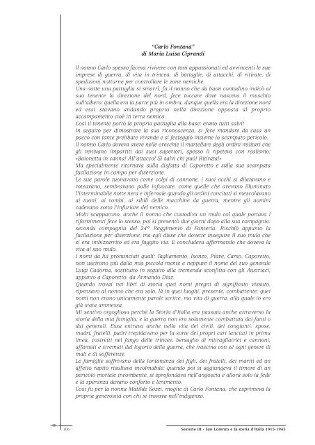 "Noi. Testimonianze e documenti in un libro per S. Lorenzo di ...