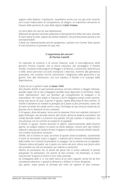 "Noi. Testimonianze e documenti in un libro per S. Lorenzo di ...