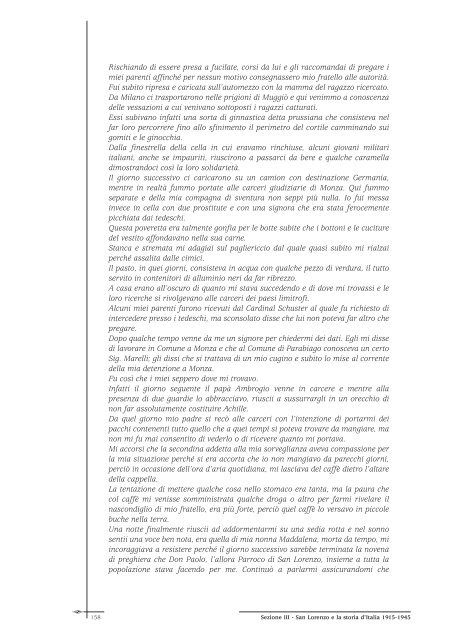 "Noi. Testimonianze e documenti in un libro per S. Lorenzo di ...