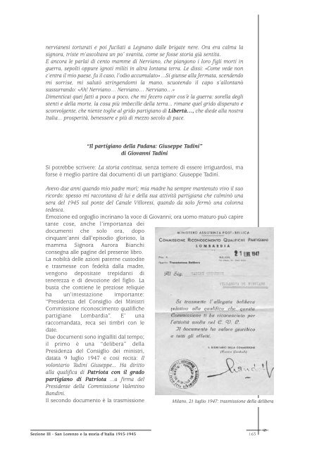 "Noi. Testimonianze e documenti in un libro per S. Lorenzo di ...