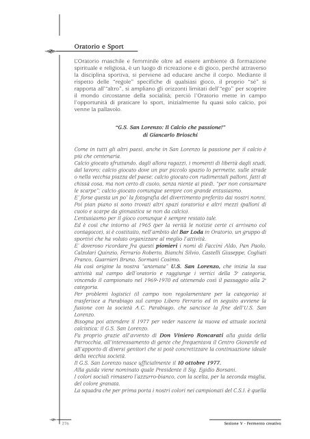 "Noi. Testimonianze e documenti in un libro per S. Lorenzo di ...