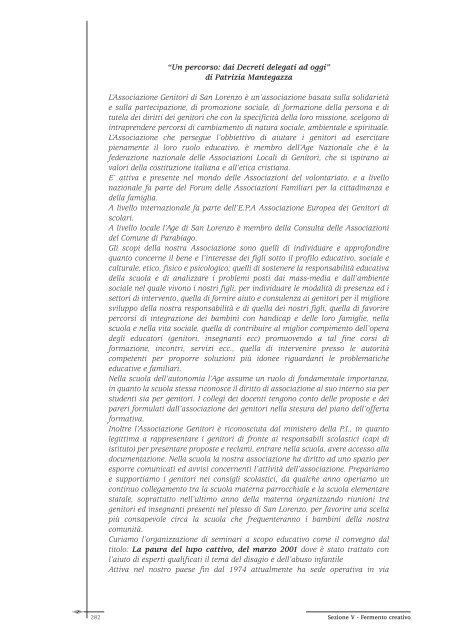 "Noi. Testimonianze e documenti in un libro per S. Lorenzo di ...