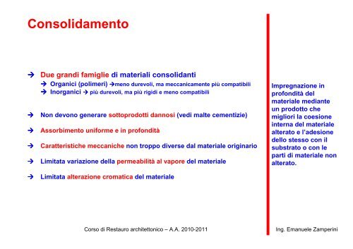 Interventi conservativi sui materiali lapidei - Università degli Studi di ...