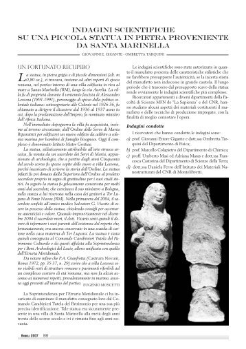 indagini scientifiche su una piccola statua in pietra proveniente da ...