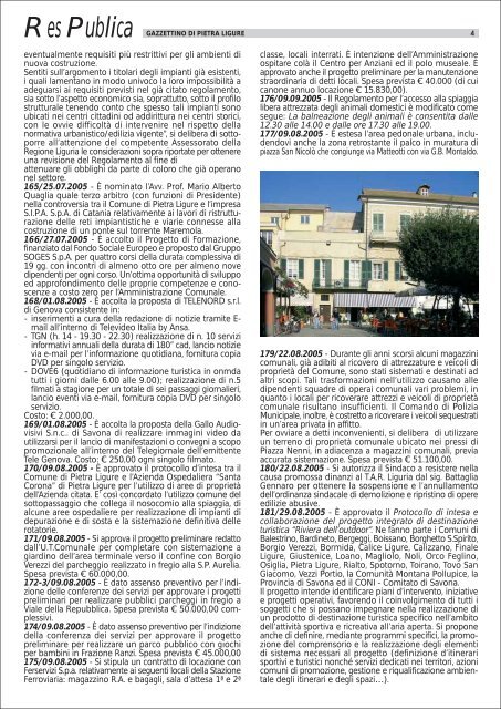 Novembre_Dicembre 2005 - Comune di Pietra Ligure