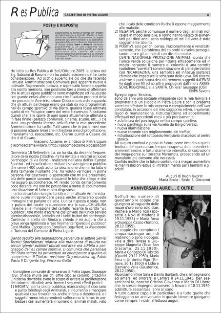 Novembre_Dicembre 2005 - Comune di Pietra Ligure