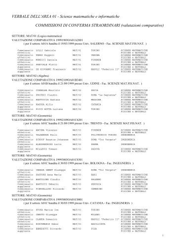 Commissioni di conferma straordinari - valutazioni ... - Cineca