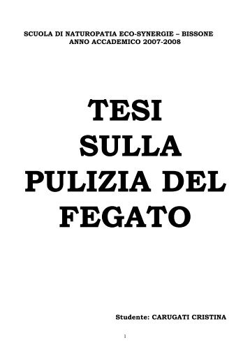 Pulizia Fegato Tesi - Erboristeria Arcobaleno
