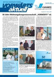 50 Jahre Wohnungsbaugenossenschaft „VORWÄRTS“ eG