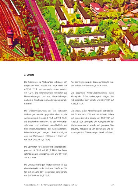 Geschäftsbericht 2011 - Wohnungsgenossenschaft "Treptow-Süd" eG
