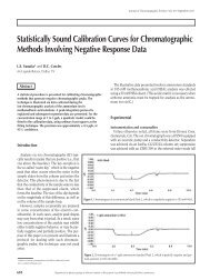 Statistically Sound Calibration Curves for Chromatographic Methods ...