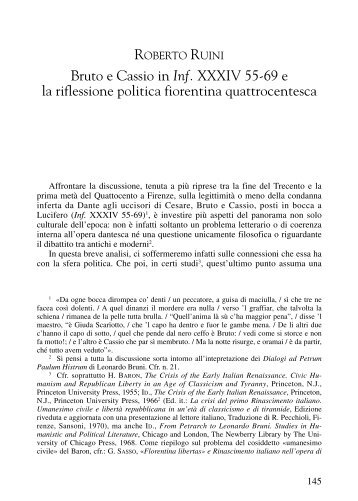 Bruto e Cassio in Inf. XXXIV 55-69 e la riflessione politica fiorentina ...