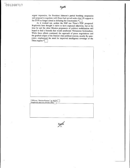 Covert Support to Military Government in South Vietnam - CIA FOIA