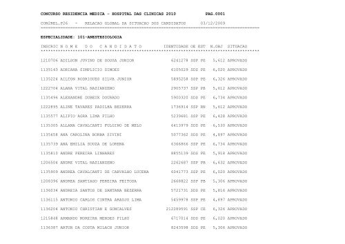 CONCURSO RESIDENCIA MEDICA - HOSPITAL DAS ... - Covest
