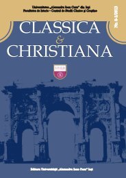 Classica et Christiana 8/1 2013 - Facultatea de Istorie ...