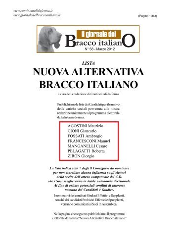 lista “Nuova Alternativa Bracco italiano”