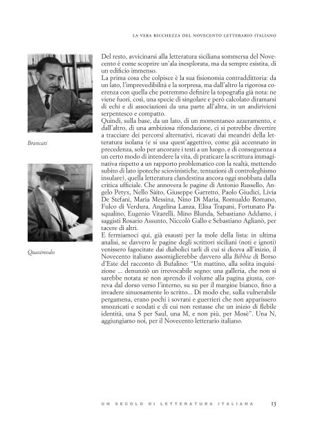 Un secolo di letteratura italiana - Assemblea Regionale Siciliana