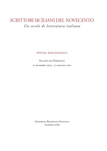 Un secolo di letteratura italiana - Assemblea Regionale Siciliana