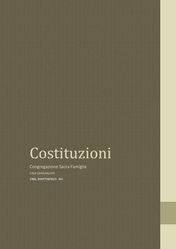 Costituzioni corrette - Congregazione Sacra Famiglia | Martinengo