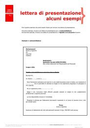 lettera di presentazione alcuni esempi - Città dei Mestieri