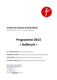 Programme 2013 - Innsbrucker Festwochen der Alten Musik