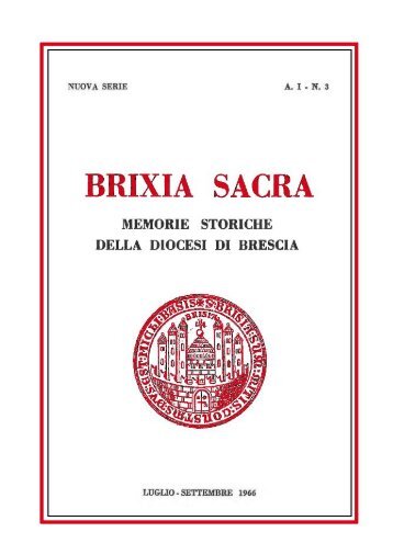 Nuova serie (1966) I, fascicolo 3 - Brixia Sacra
