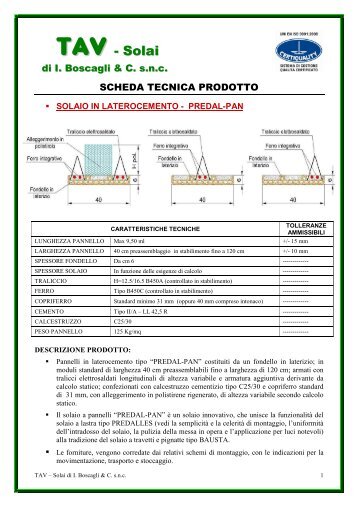 Solaio Predal-Pan - TAV - Solai prefabbricati