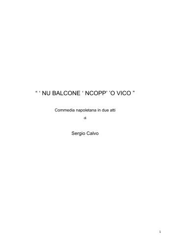 “ ' NU BALCONE ' NCOPP' 'O VICO ” - Il Loggione