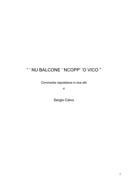 NU BALCONE ' NCOPP' 'O VICO ” - Il Loggione