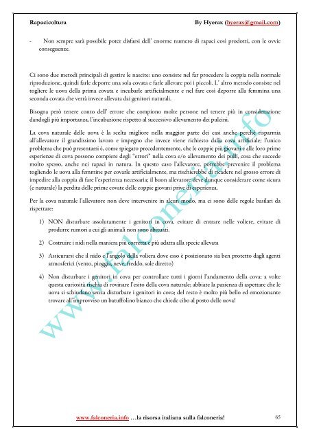 Rapacicoltura: tecniche di riproduzione in cattività ... - Falconeria.info