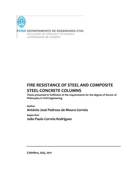 fire resistance of steel and composite steel-concrete columns