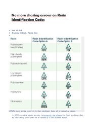 No more chasing arrows on Resin Identification ... - Polyestertime