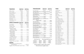 **Gino's Catering Menu 5/11 - Gino's Pizzeria and Restaurant