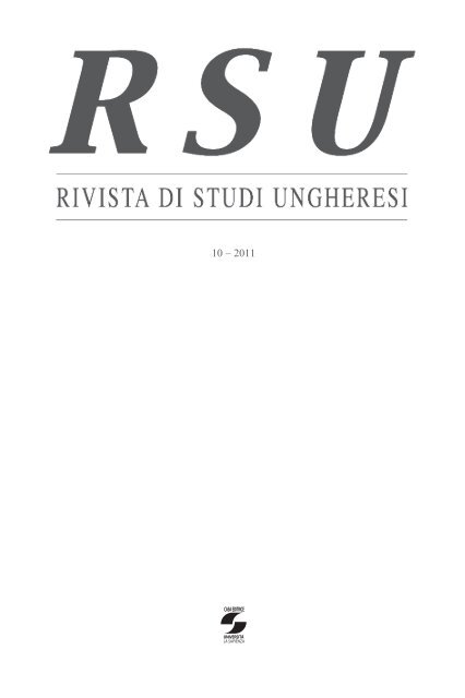 Rivista di Studi Ungheresi - Nuova Serie, n. 10. (2011.) - EPA