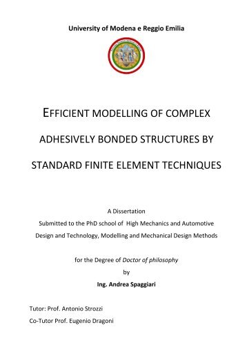 efficient modelling of complex adhesively bonded structures by ...